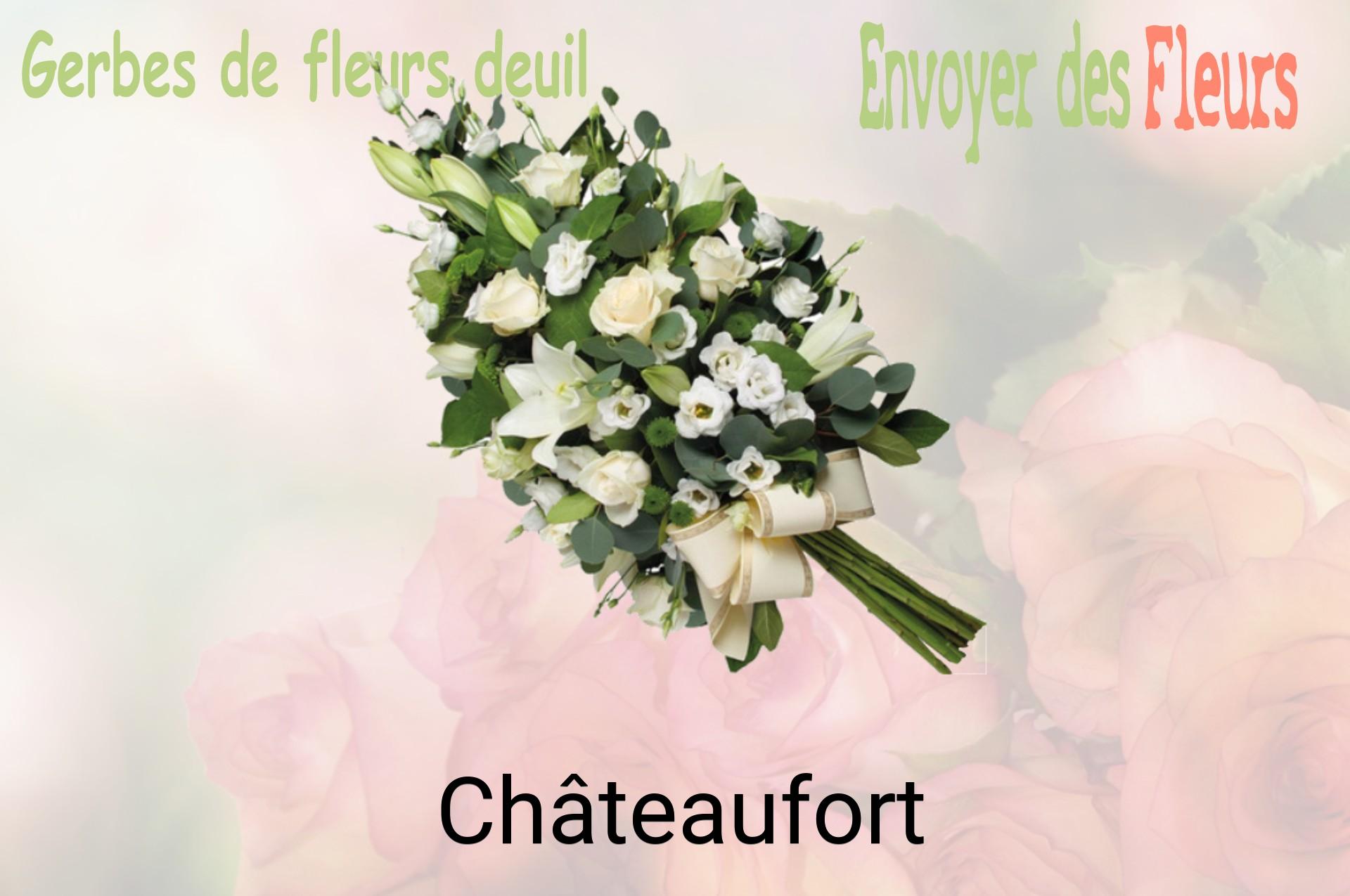 Gerbe de fleurs de deuil livrée à Châteaufort